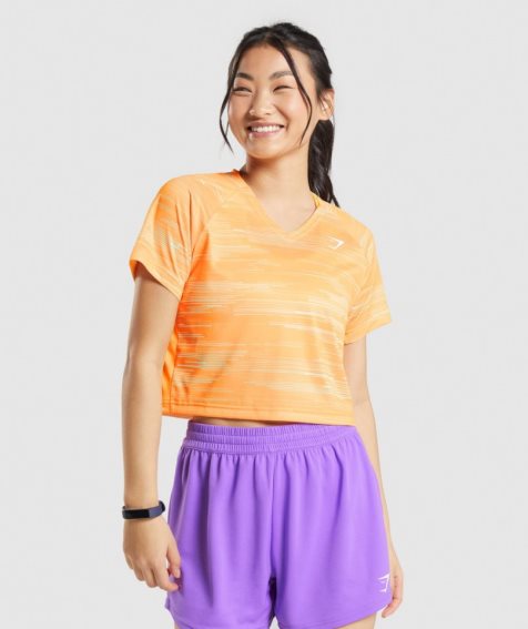 Camiseta Gymshark Deporte Midi Mujer Naranjas | MX 810DSI